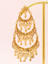 Copper Gold Plated Long Chandbali Earrings