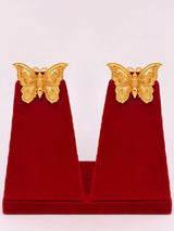 Butterfly Motif Gold Plated Copper Mangalsutra Necklace and Earrings