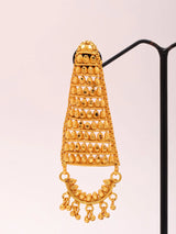 Triangular Filigree Gold Plated Copper Dangling Earrings