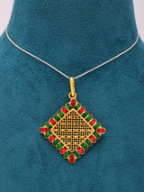 Jali Filigree Gold Plated Copper Pendant and Earrings Set