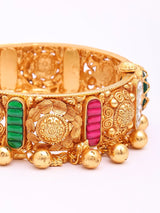 Temple Kundan Sterling Silver Openable Bangles Pair