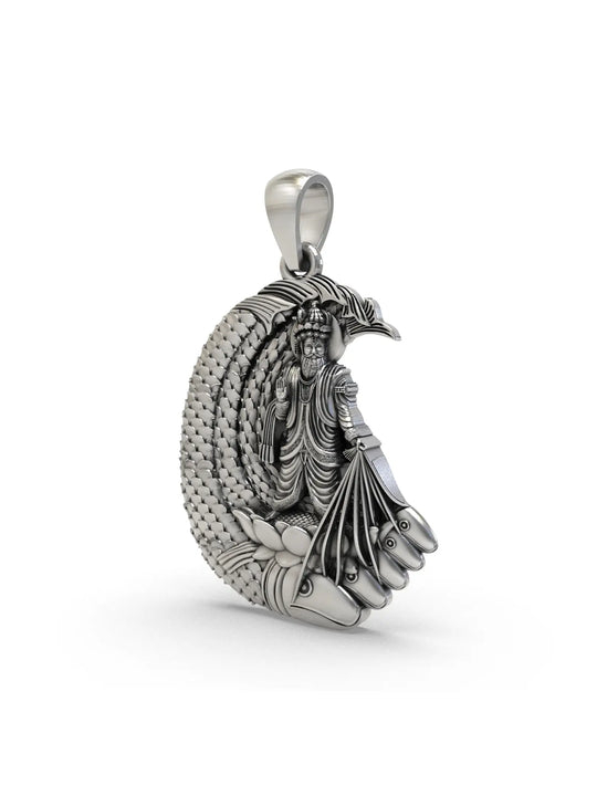 Lord Jhulelal Dev Sterling Silver Pendant
