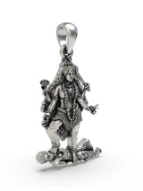 Mahakali Standing Over Shiva Sterling Silver Pendant