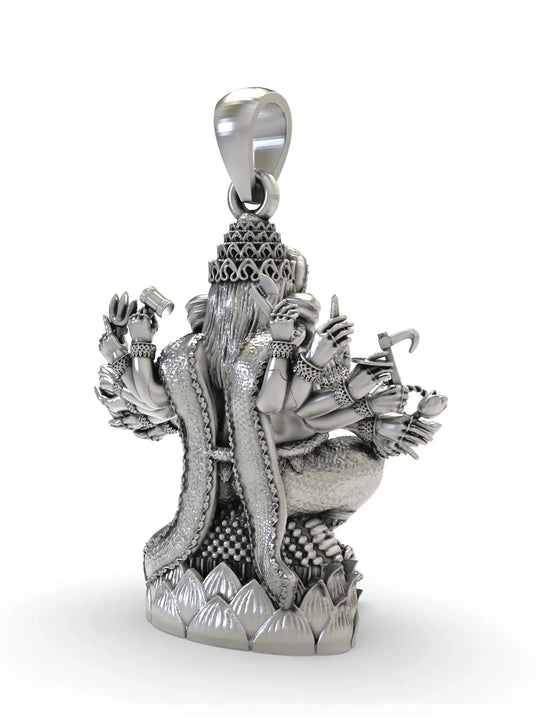 Seated Ganesha Sterling Silver Pendant
