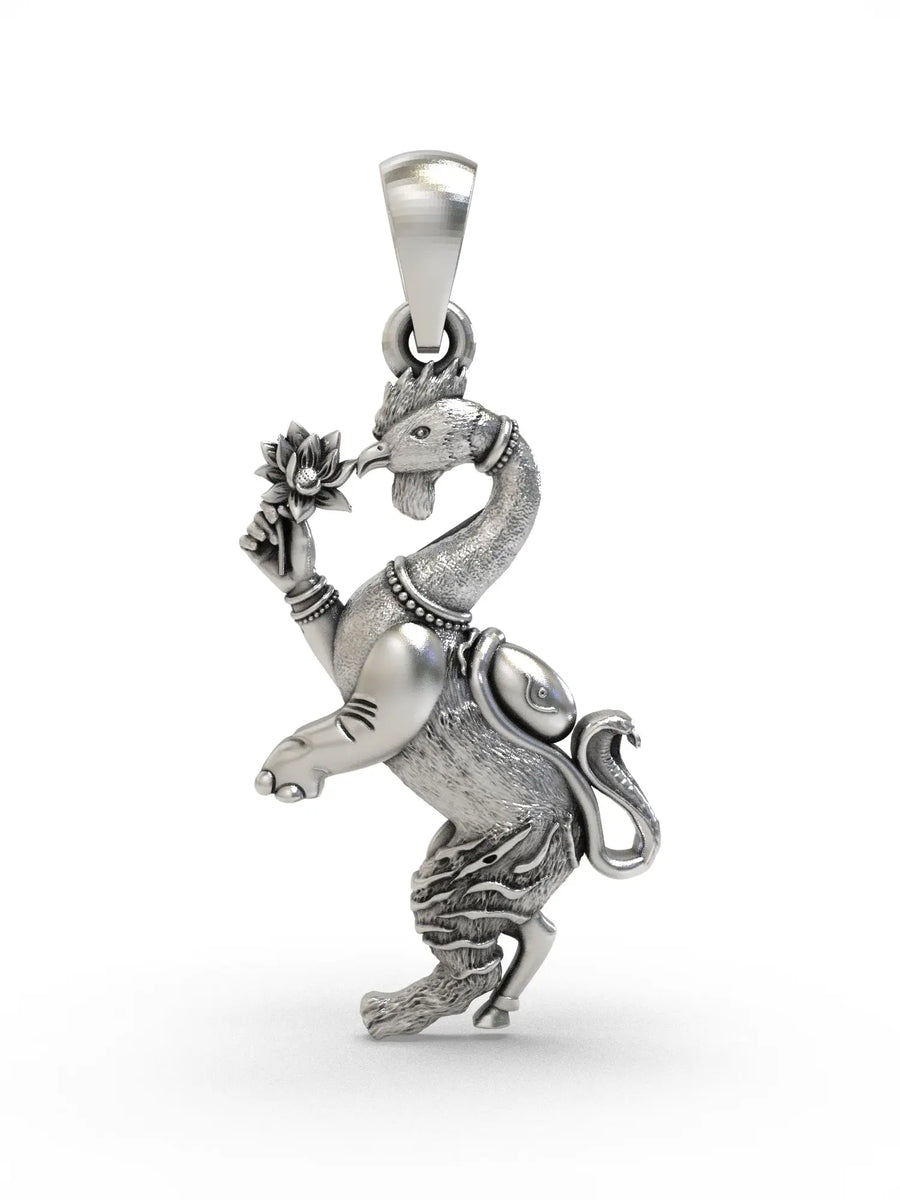 Navagunjara Motif Sterling Silver Pendant