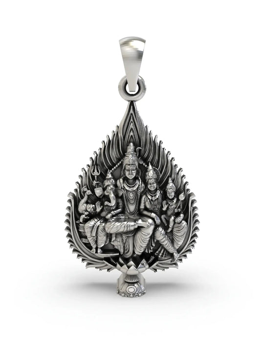 Shiva Parivar Sterling Silver Pendant