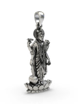 Standing Lord Vishnu Sterling Silver Pendant