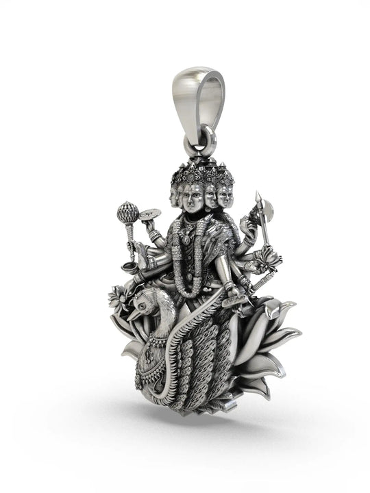 Goddess Gayatri Sterling Silver Pendant