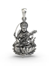 Goddess Matangi Sterling Silver Devotional Pendant