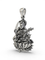 Goddess Matangi Sterling Silver Devotional Pendant