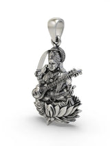 Goddess Matangi Sterling Silver Devotional Pendant