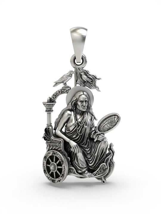 Maa Dhumavati Mahavidya Sterling Silver Pendant
