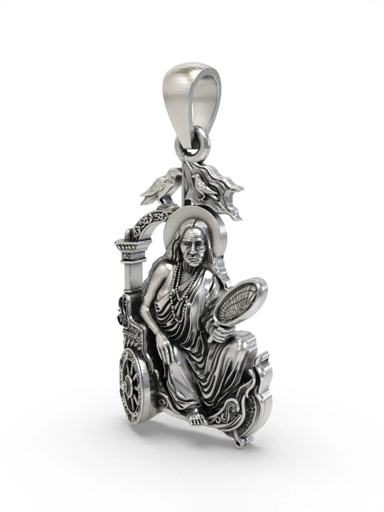 Maa Dhumavati Mahavidya Sterling Silver Pendant