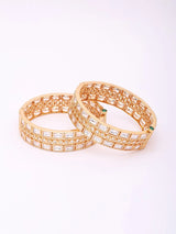 Geometric Polki Style Brass Bangles with Baguette Stones (Pair)