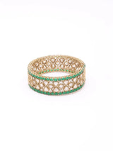 Pink Polki Stone Studded Rajwadi Openable Bangles (Pair)