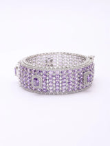 Purple and Sea Green American Diamond Brass Bracelet