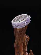 Purple and Sea Green American Diamond Brass Bracelet