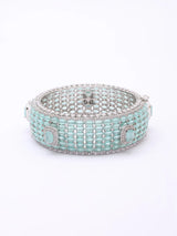 Purple and Sea Green American Diamond Brass Bracelet