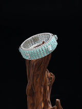 Purple and Sea Green American Diamond Brass Bracelet