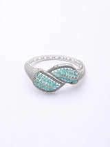 Crystal and Zircon Openable Brass Bracelet in Mint and Pink