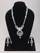 Pearl Drop Zircon and Beaded Multi Strand Necklace Set