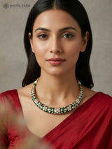 Floral Polki Stone Hasli Necklace and Earrings Set