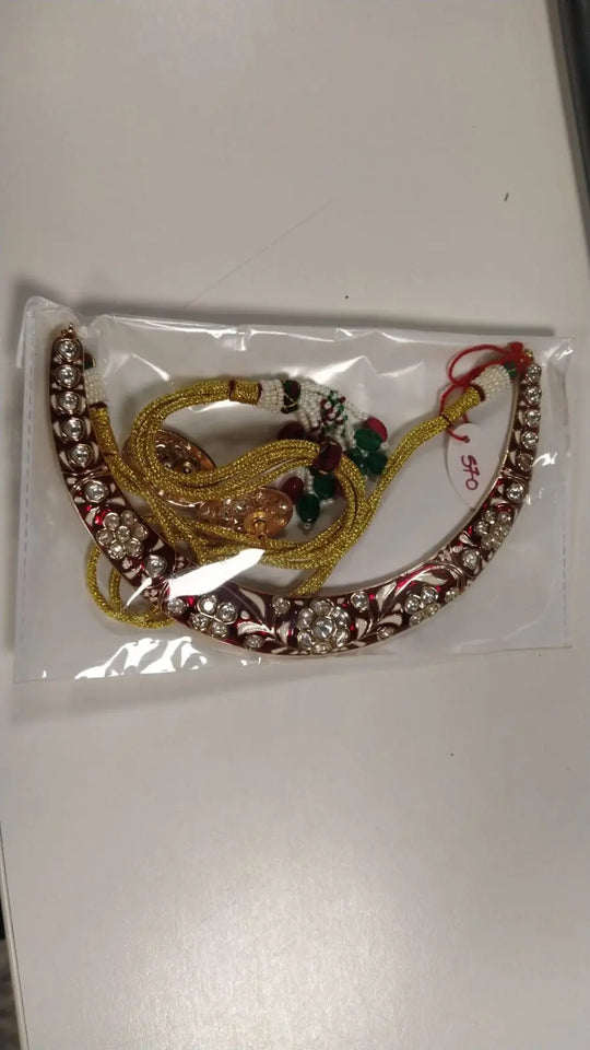 Floral Polki Stone Hasli Necklace and Earrings Set