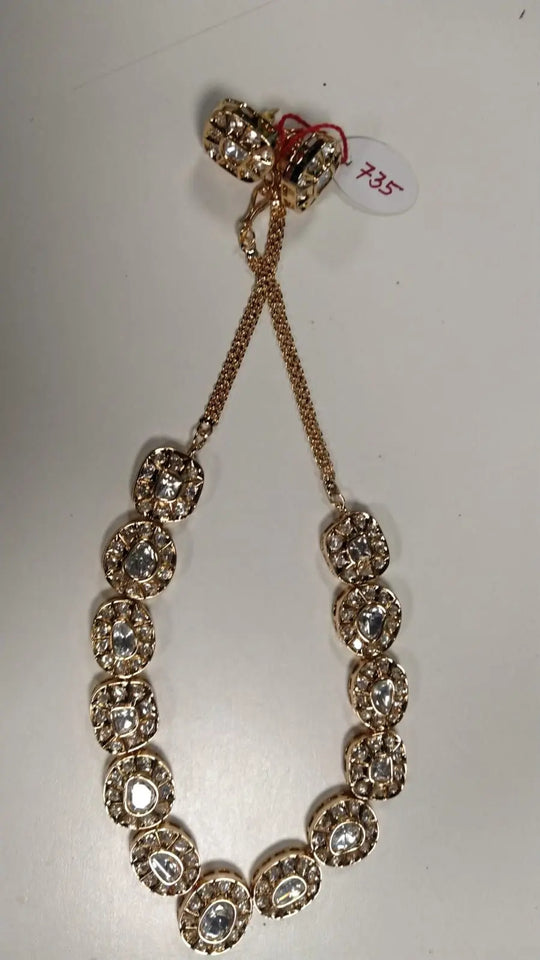 Antique Brass Necklace Set with Traditional Motifs
