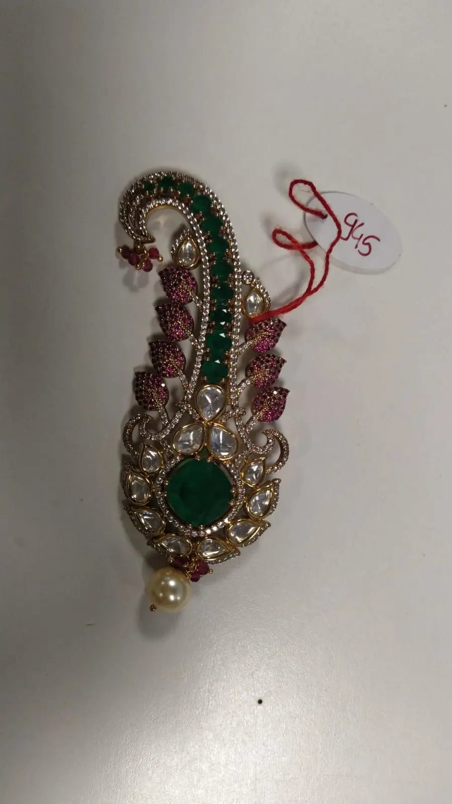 Brass Kalangi Maang Tikka with Floral Motif Detail