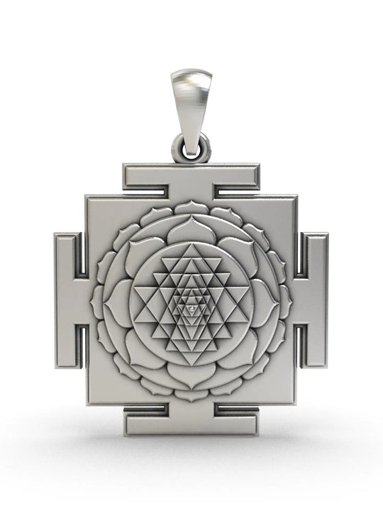 Tripura Sundari Yantra Sterling Silver Pendant