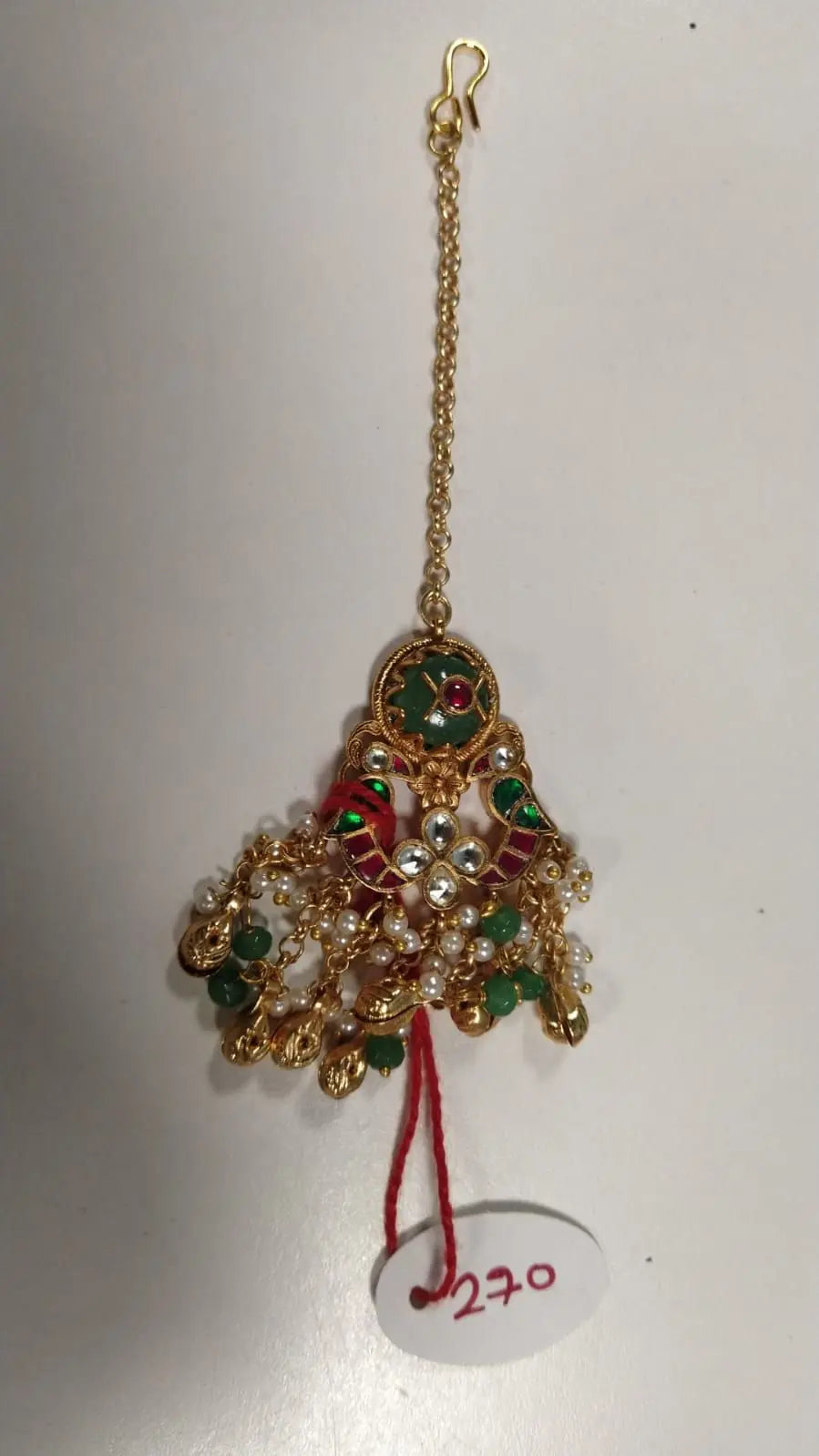 Kundan Bird Motif Brass Maang Tikka