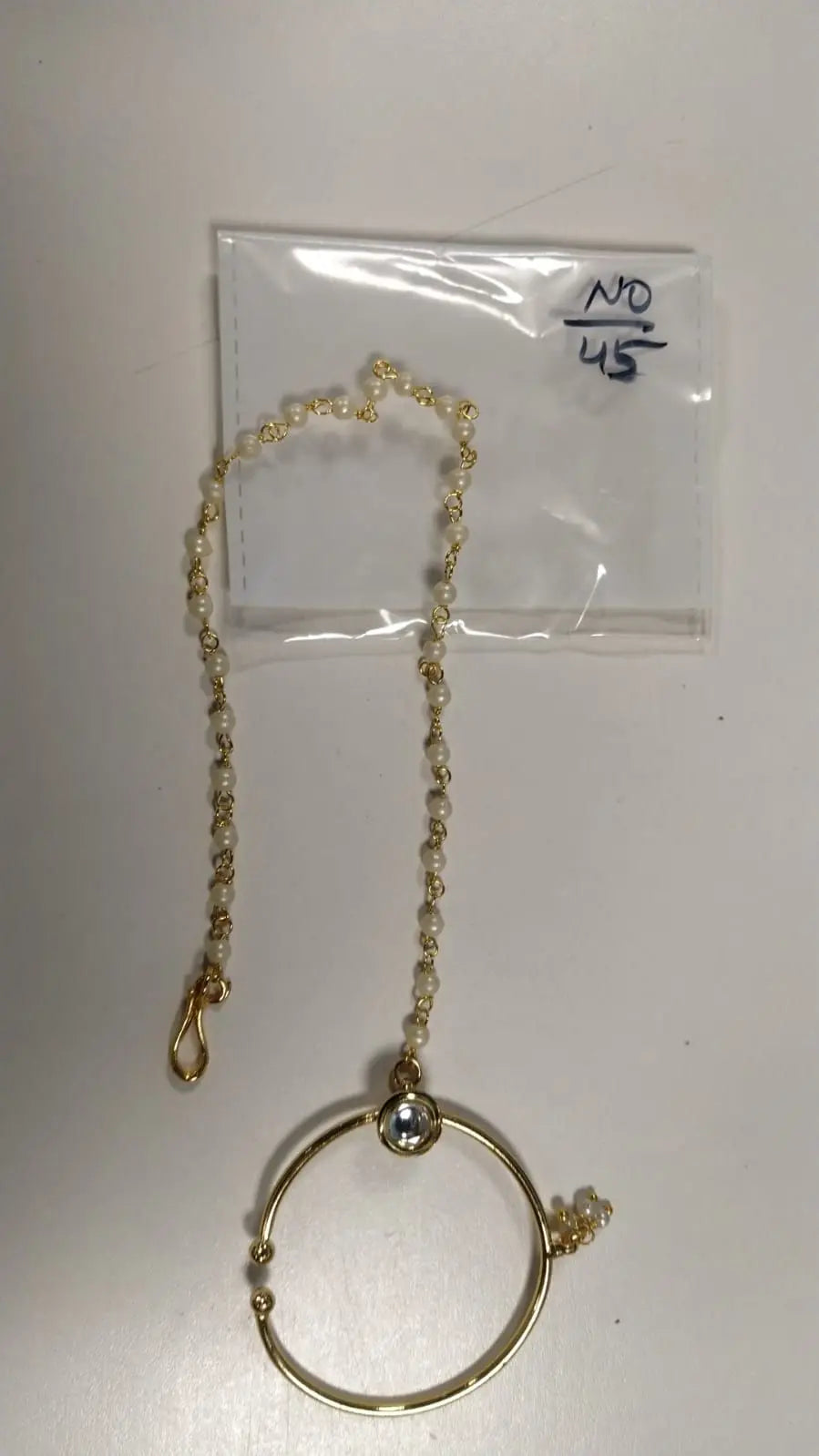 Brass Nose Ring with Chain