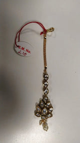 Kundan Brass Maang Tikka with Floral Motif Detail
