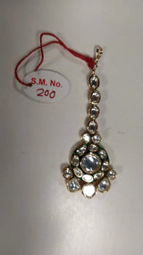 Kundan Brass Maang Tikka with Floral Motif Setting