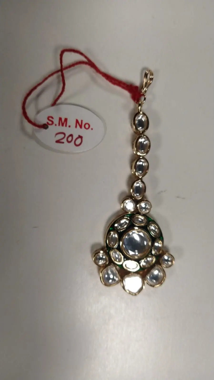 Kundan Brass Maang Tikka with Floral Motif Setting