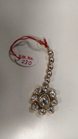 Kundan Brass Maang Tikka with Floral Setting