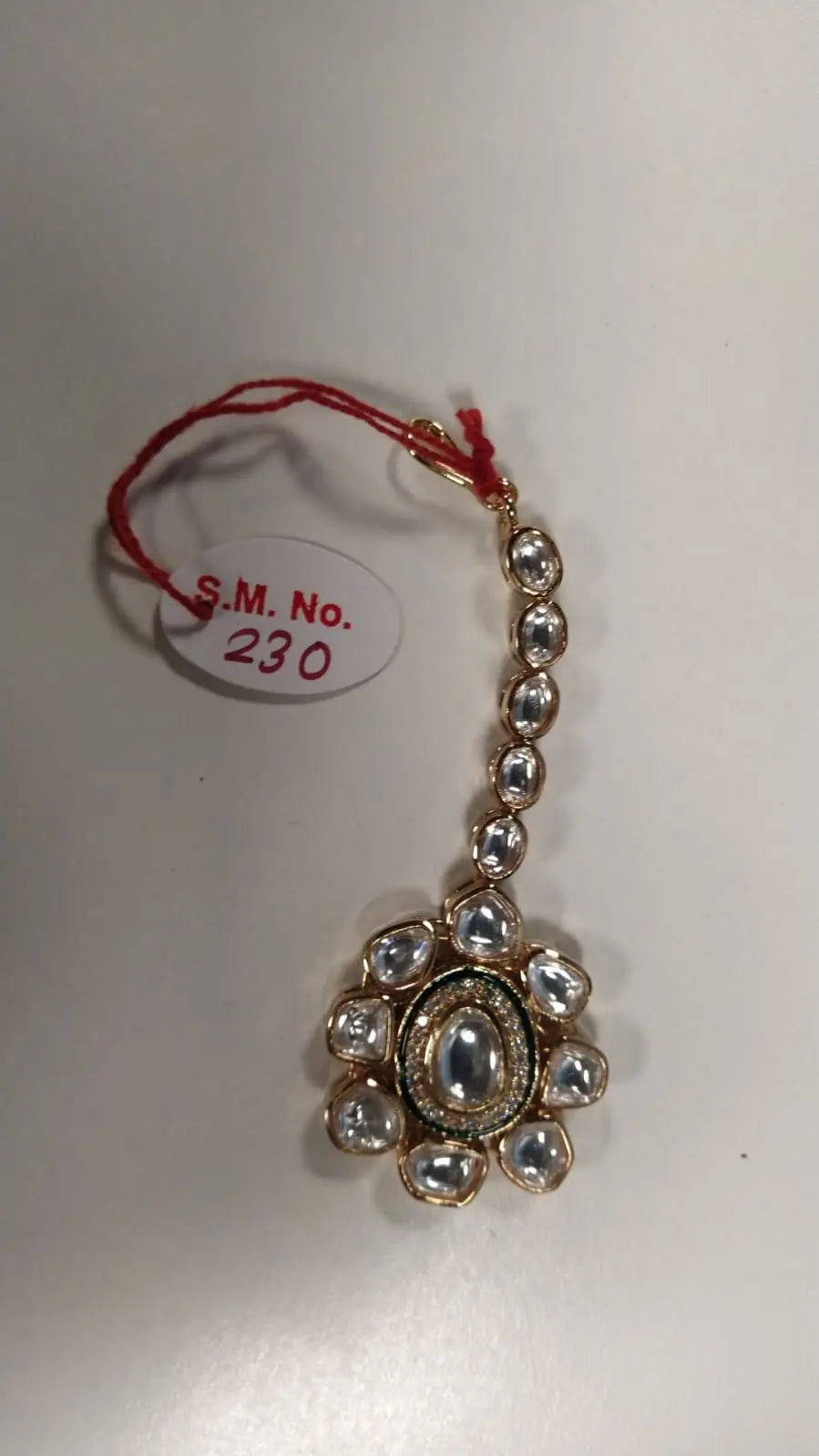 Kundan Brass Maang Tikka with Floral Setting