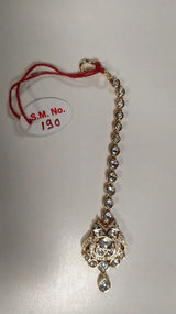 Red Kundan Stone Studded Brass Maang Tikka