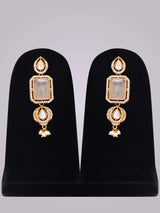 Geometric Cut Stone Brass Choker and Earrings Set