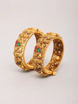 Antique Finish Peacock Sterling Silver Bangles Pair