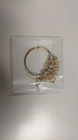 Kundan Stone Studded Bridal Nath Nose Ring in Brass