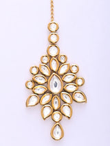 Floral Starburst Kundan Polki Brass Maang Tikka