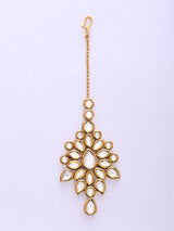Floral Starburst Kundan Polki Brass Maang Tikka