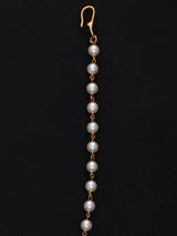 Floral Kundan Brass Nath Nose Ring with Pearl Drop