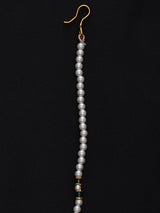Polki Stone and Beaded Border Nose Ring Nath