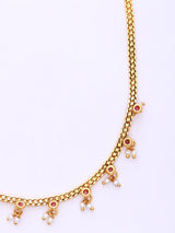 Polki Stone Studded Brass Nath Nose Ring