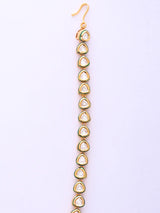 Floral Polki Studded Brass Bridal Nose Ring Nath