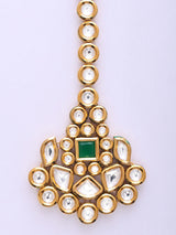 Polki Stone and Lacquer Brass Maang Tikka