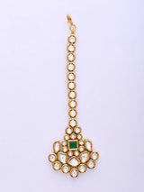 Polki Stone and Lacquer Brass Maang Tikka