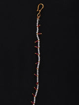 Polki Kundan Floral Brass Nath with Pearl Drop